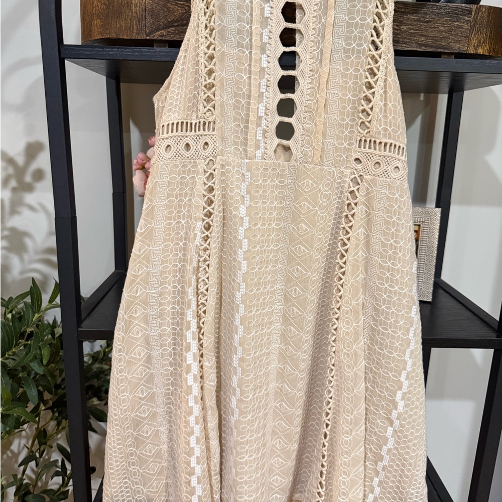 ✨ Free People Lace Fit & Flare Dress – Cream / Ivory size small✨ - Picture 2 of 9